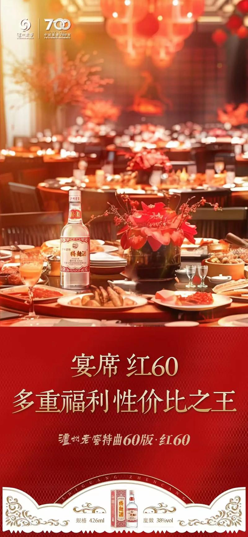 宴席就选泸州老窖特曲60版红60