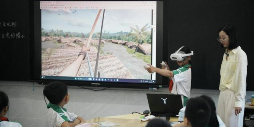 海南非遗数字体验装置走进白沙小学：VR“