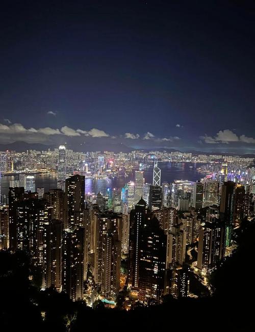 香港太平山顶夜景:璀璨城市与迷人山景